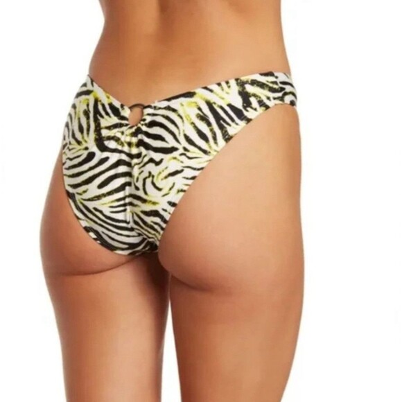 Kendall & Kylie Cheeky O-Ring Bikini Bottom In Acid Zebra Sz XL New - Picture 2 of 9
